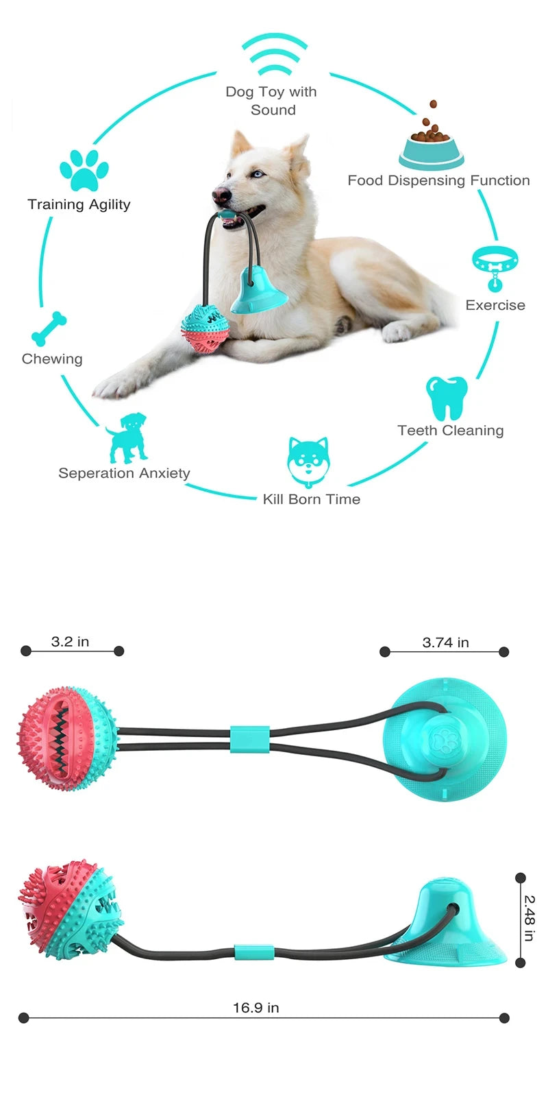 Interactive Leaking Slow Feeder Chew Toy