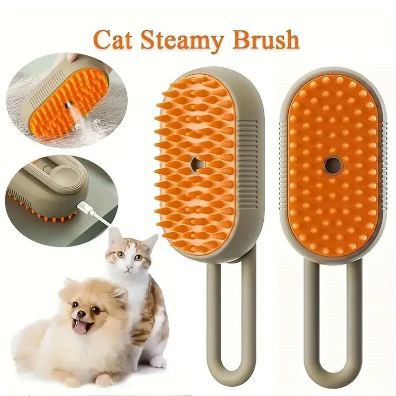 3-in-1 Dog/Cat Steam Spray Hair Brush