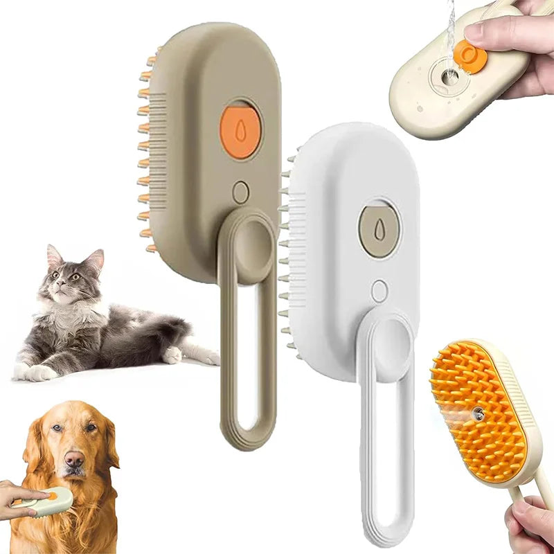 3-in-1 Dog/Cat Steam Spray Hair Brush